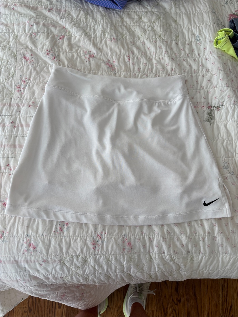 Nike White Athletic Tennis Skort with Black Swoosh